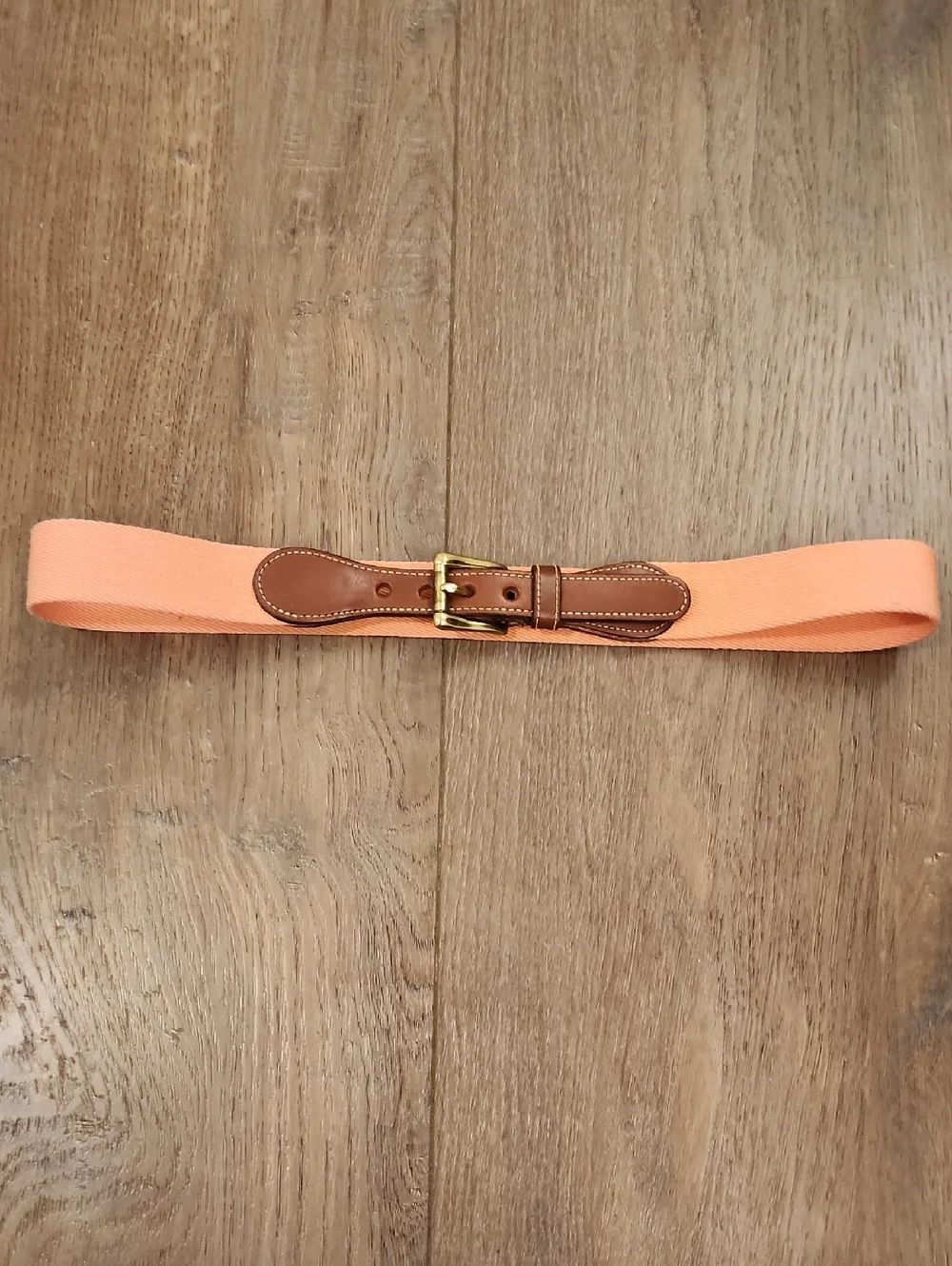 Vintage Dooney & Bourke Pink Woven Wool Belt Brown Leather Brass Buckle size 30